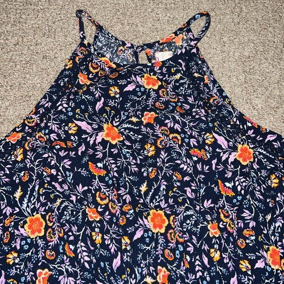 So navy and orange floral jumpsuit size medium - Picture 4 of 6